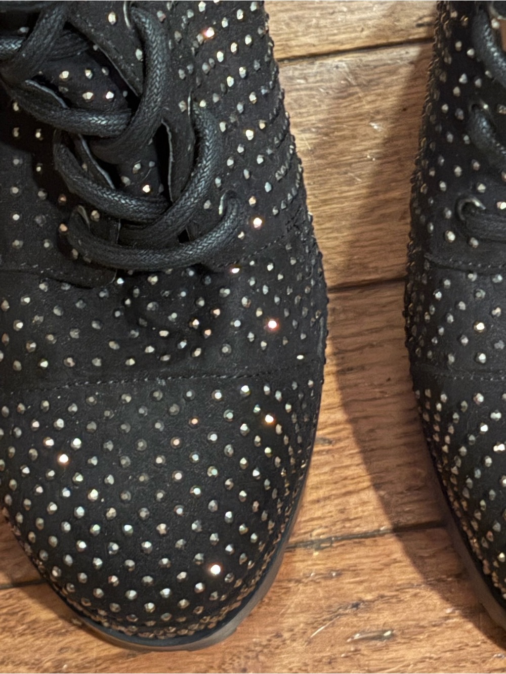 NEW Jessica Simpson Irella-2 Platform Black Suede Sparkle Size 7.5 - Picture 4 of 15